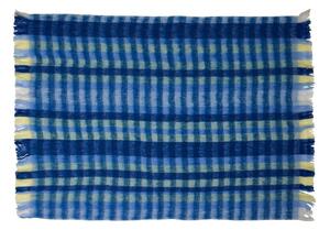 Синьо одеяло със смес от вълна 140x200 cm Loom – Hübsch