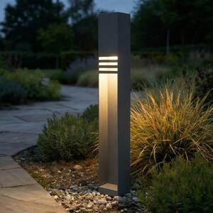 Lucande LED осветление за пътеки Oxido, антрацит, височина 80 см, IP44, Черен, Неръждаема стомана, Модерен