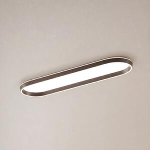Lucande LED таванна лампа Rylan, 112 см, кафява, с регулиране на яркостта, CCT, Затъмняване, Кафяв / ръждив, Дневна/трапезария, Метал, Модерен