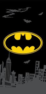 Черна памучна детска кърпа 70x140 cm Batman "The Emblem" – Jerry Fabrics