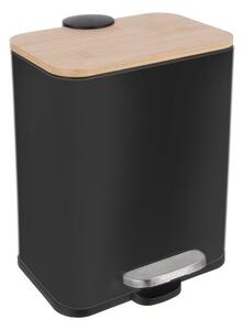 Черно кошче за боклук с педал от неръждаема стомана 5 l Black – Orion