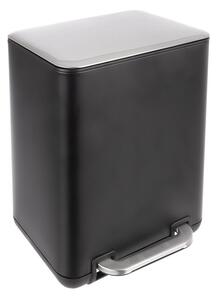Черно кошче за боклук с педал от неръждаема стомана 6 l Black – Orion