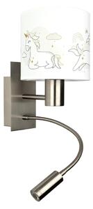 Brilagi - LED Flex. лампа BOBO 1xE27/25W/230V + LED/3W m. хром/бяла/еднорози