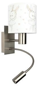 Brilagi - LED Flex. лампа BOBO 1xE27/25W/230V + LED/3W m. хром/бяла/зайчета