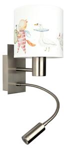 Brilagi - LED Flex. лампа BOBO 1xE27/25W/230V + LED/3W m. хром/бяла/животни