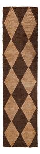 Кафява/естествена ръчно изработена пътека със смес от юта 80x230 cm Effie Diamond – Flair Rugs