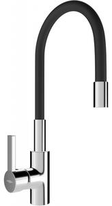 Mexen Flex кухненски смесител, хром/черен - 670900-07