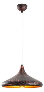 Черно/в меден цвят висящо осветително тяло с метален абажур ø 34 cm Barek – Opviq lights