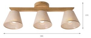 Brilagi - LED Полилей за повърхностен монтаж ANTHONY 3xE14/40W/230V дъб/бежов
