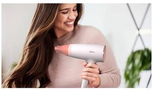 PHILIPS Hair dryer 1600W DC motor ThermoProtect attachment white/pink