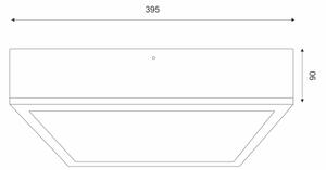 Плафон OAK SQUARE 4xE27/15W/230V 39x39 см дъб/бял