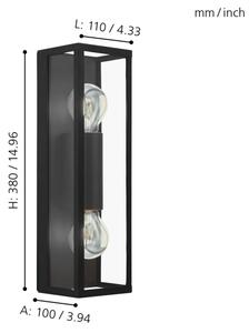 Eglo 99124 - Аплик за баня AMEZOLA 2xE27/60W/230V IP44