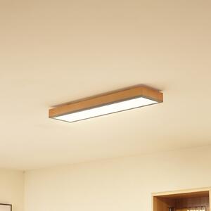 Lindby Laviona LED лампа за таван с CCT, 80 cm, Затъмняване, Дърво, Дневна/трапезария, Дървесина, Модерен