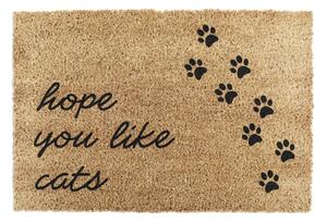 Изтривалка от кокосови влакна 60x90 cm Hope You Like Cats – Artsy Doormats