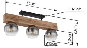 Globo 15656-3D - Полилей за повърхностен монтаж MOITAS 3xE27/40W/230V