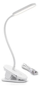 Aigostar LED регулируема настолна лампа с клипс, 2,5W, 1200mAh, бяла