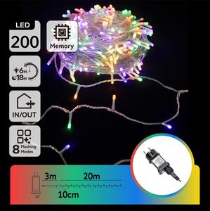 Aigostar - LED външен гирлянд 200xLED/8 функции 23m IP44 многоцветен