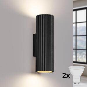 Brilagi - LED стенен аплик CRESTO 2xGU10/10W/230V 20 cm черен