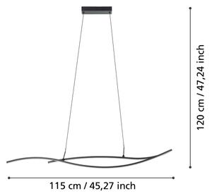 Eglo 901207 - LED Пендел GRISOLIA LED/20W/230V 4000K черен