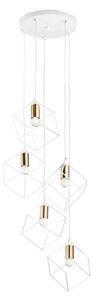 Ideal Lux - Пендел ICE 5xE27/60W/230V Ø 50 см бял
