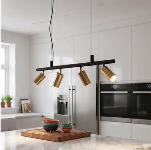 Ideal Lux - LED Пендел DYNAMITE 4xGU10/7W/230V CRI 90 черен/месинг