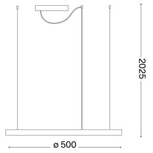 Ideal Lux - LED Димируем пендел ORACLE S LED/28W/230V 4000K Ø 50 см бял