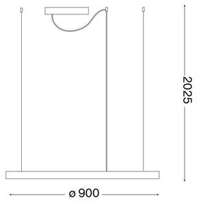Ideal Lux - LED полилей на кабел ORACLE SLIM LED/53W/230V 2700K Ø 90 см бял