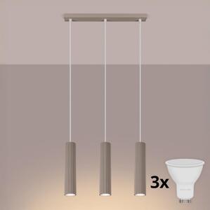 Brilagi - LED полилей на кабел CRESTO 3xGU10/10W/230V таупе