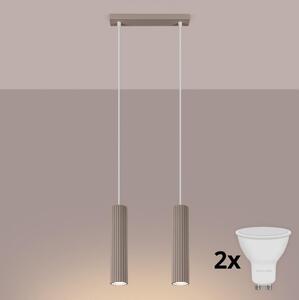 Brilagi - LED полилей на кабел CRESTO 2xGU10/10W/230V таупе