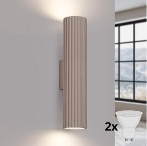 Brilagi - LED стенен аплик CRESTO 2xGU10/10W/230V 30 cm таупе