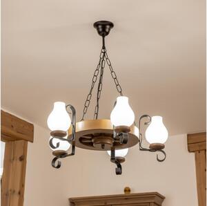 Brilagi - Полилей на верига ROATA 5xE14/40W/230V, диаметър 50 см, бук/орех