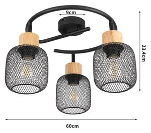 Brilagi - точково осветително тяло BASKLITE 3xE27/15W/230V дърво/черно
