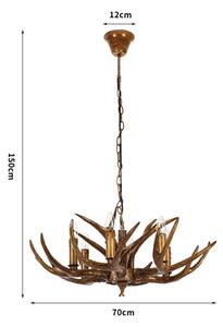 Brilagi - Полилей на верига DEER 6×E14/10W/230V, Ø 70 см, с еленови рога