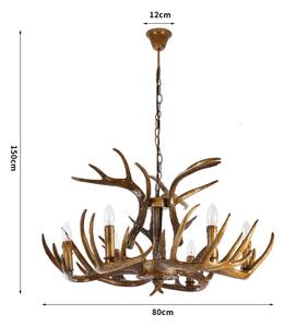 Brilagi - Полилей на верига DEER 6xE14/10W/230V, диаметър 80 см, с еленови рога
