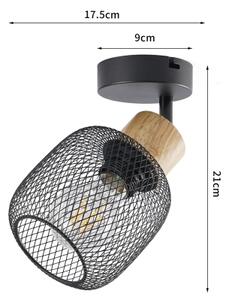 Brilagi - Стенно точково осветително тяло BASKLITE 1xE27/15W/230V дърво/черно