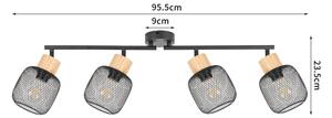 Brilagi - Точково осветително тяло BASKLITE 4xE27/15W/230V дърво/черно