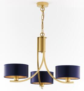 Jupiter 2093 - Полилей на верига ARTHUR 3xE27/15W/230V синьо/златно