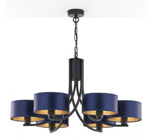 Jupiter 2102 - Полилей на верига ARTHUR 6xE27/15W/230V син/черен