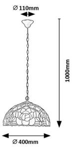 Brilagi - Tiffany витражен полилей на верига GARLAN 2xE27/60W/230V