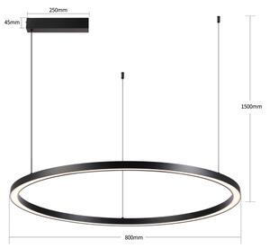 Brilagi - LED димируем полилей на кабел PORTOFINO LED/60W/230V Ø 80 см черен +DO