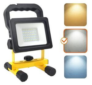 LED Преносим прожектор TIGRA LED/20W/3,7V 4000K IP54 4400 mAh черен/жълт