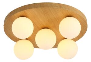 Brilagi - Таванно осветително тяло LUND WOOD 5xG9/9W/230V, диаметър 40 см, дърво