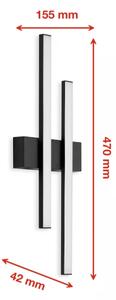 Telefunken - LED външно стенно осветително тяло 2xLED/4W/230V IP44 черно