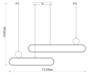 LED полилей на кабел FLORENTYNA LED/48W/230V 4000K черен/бял