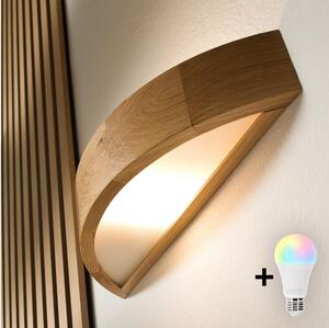Brilagi - LED RGBW димируема настенна лампа CARVALHO 1xE27/9W/230V Wi-Fi дъб