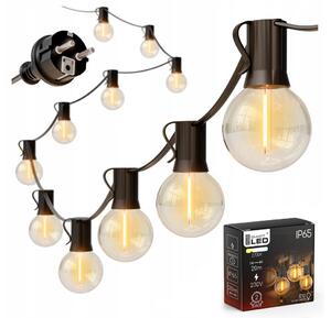 LED външна декоративна гирлянда 20xE12/1W/230V 20 m IP65 черна