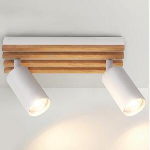 Brilagi - Спот осветително тяло SELE WOOD 2xGU10/30W/230V бяло/дърво