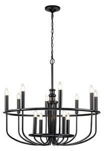 Kichler KL-CAPITOL-HILL12-BLK-Полилей на верига CAPITOL HILL 12xE14/40W/230V черен