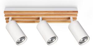 Brilagi - Точково осветително тяло SELE WOOD ACOUSTIC 3xGU10/30W/230V бяло/дърво