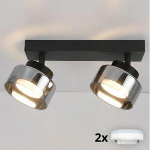 Brilagi - LED Точково осветително тяло AURA LUX 2xGX53/30W/230V черно/опушено